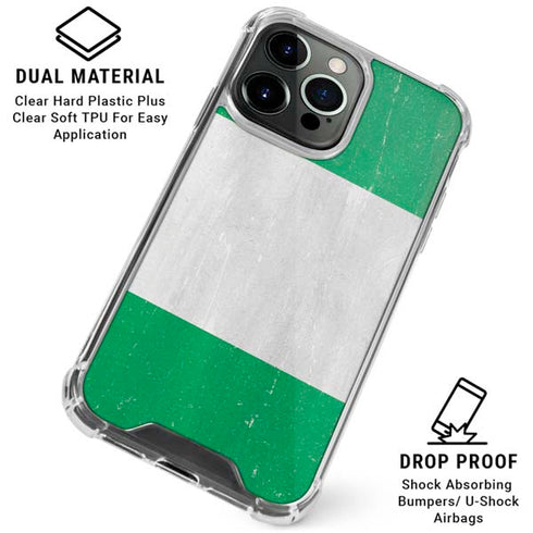 Nigeria Flag Distressed iPhone 16 Pro Max Clear Case